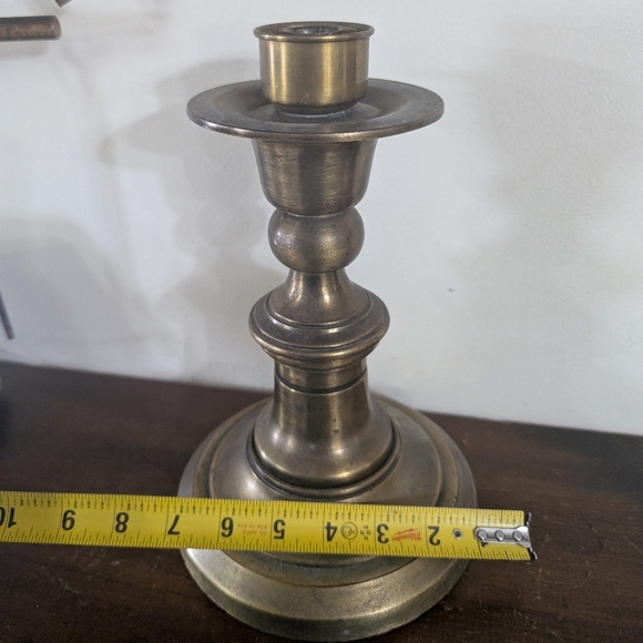Vintage Heavy Solid Brass Candlestick Classic Turned Baluster Design Victorian